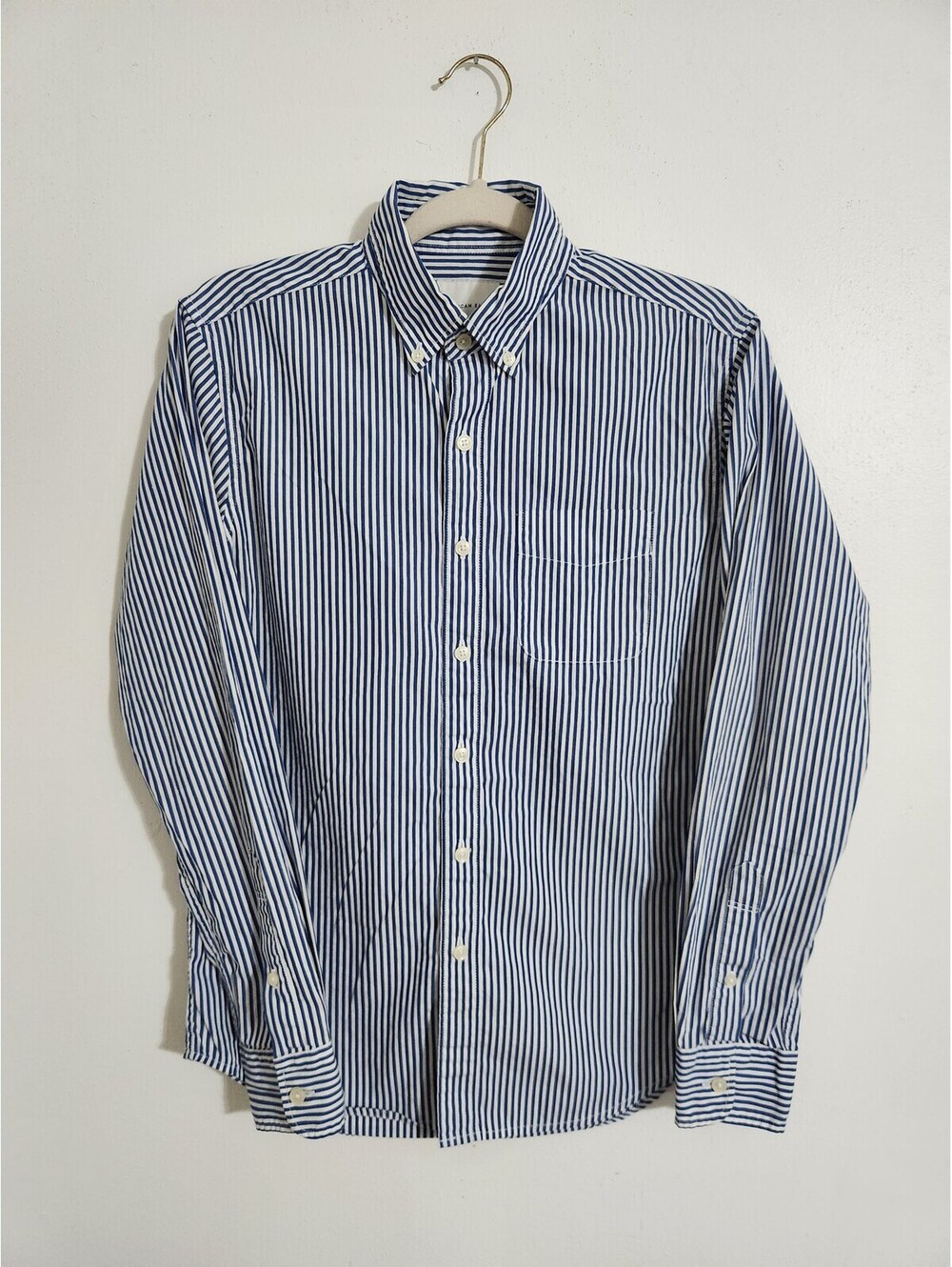 American Eagle blue striped button-down woman shirt Size XS